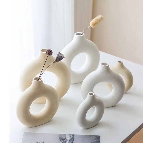 Circular Hollow Ceramic Vase