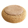 Modern Straw Round Pouf Ottoman