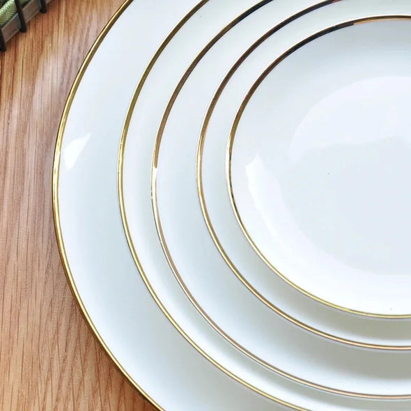 White Porcelain Dinner Dishes and Plates