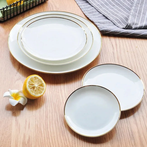 White Porcelain Dinner Dishes and Plates