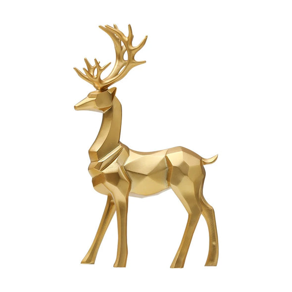 Deer Statue Reindeer Figurines Resin Sculpture